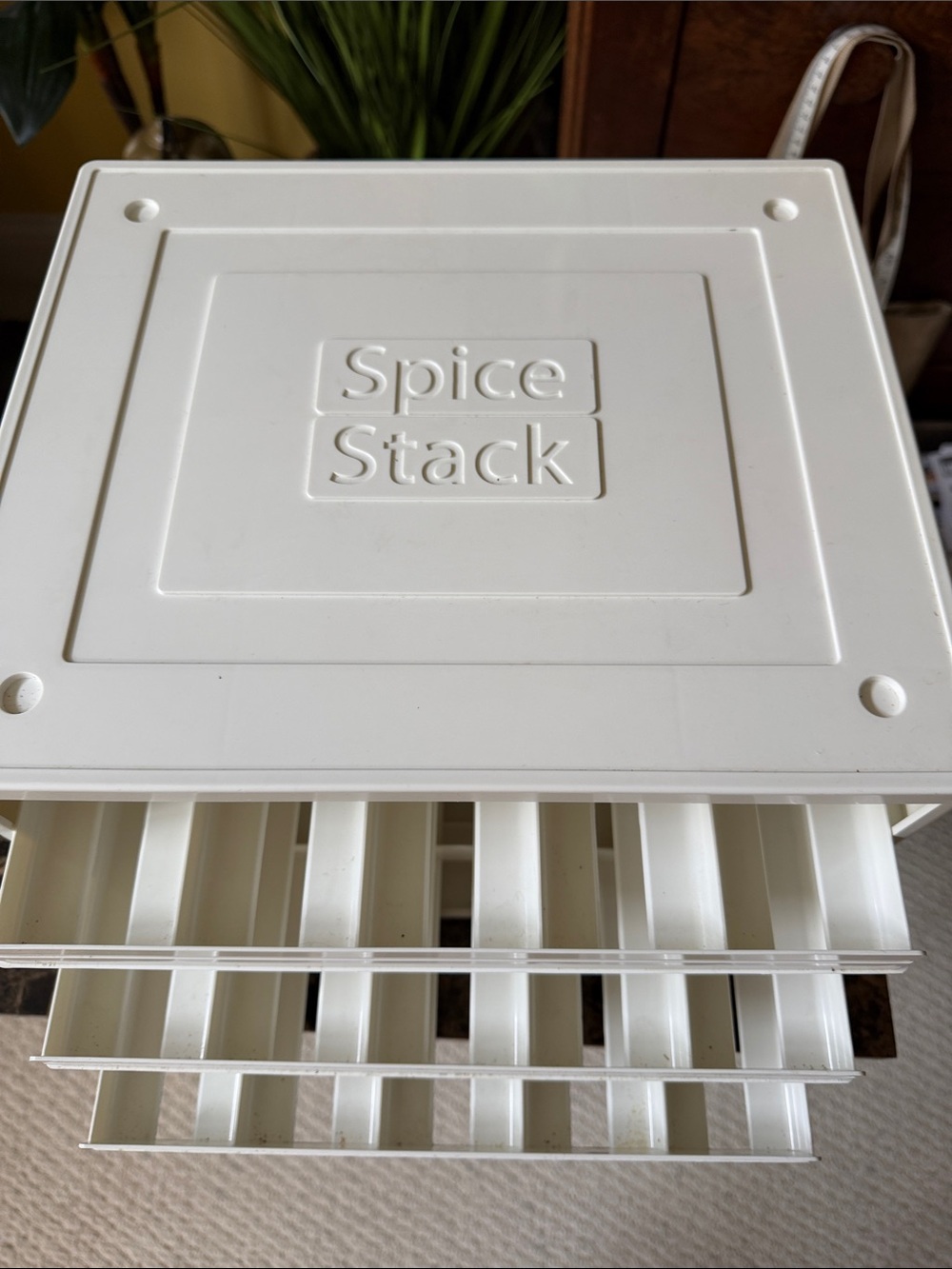 White Stackable Spice Rack Organizer Holds 30 Spice Jars